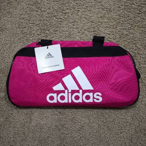 Adidas Diablo Small Duffel Athletic Training Bag Unisex Pink Black White - Picture 2 of 7